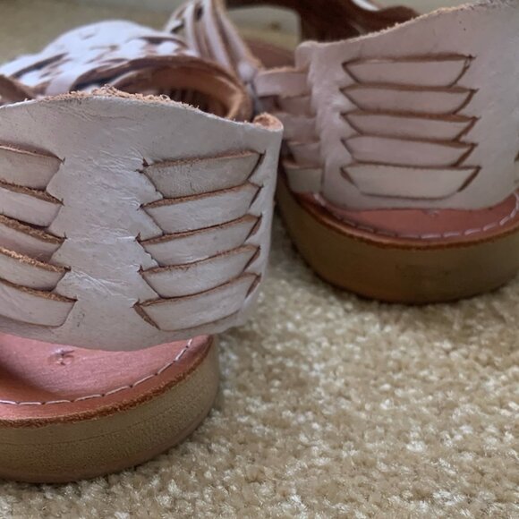 Women Handmade Mexican Huarache Sandal Open Toe White - size 8 - Picture 3 of 4